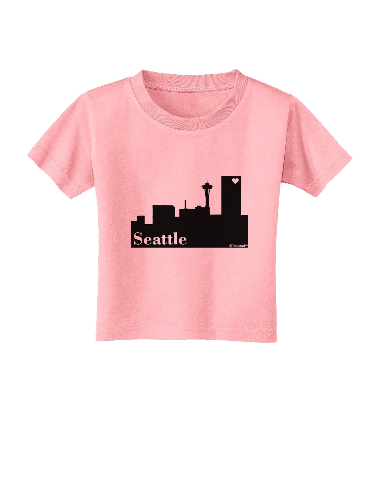 Seattle Skyline with Space Needle Toddler T-Shirt by TooLoud-Toddler T-Shirt-TooLoud-Candy-Pink-2T-Davson Sales