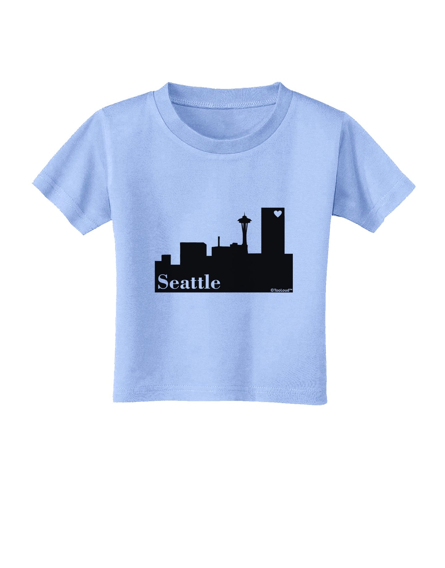 Seattle Skyline with Space Needle Toddler T-Shirt by TooLoud-Toddler T-Shirt-TooLoud-Aquatic-Blue-2T-Davson Sales