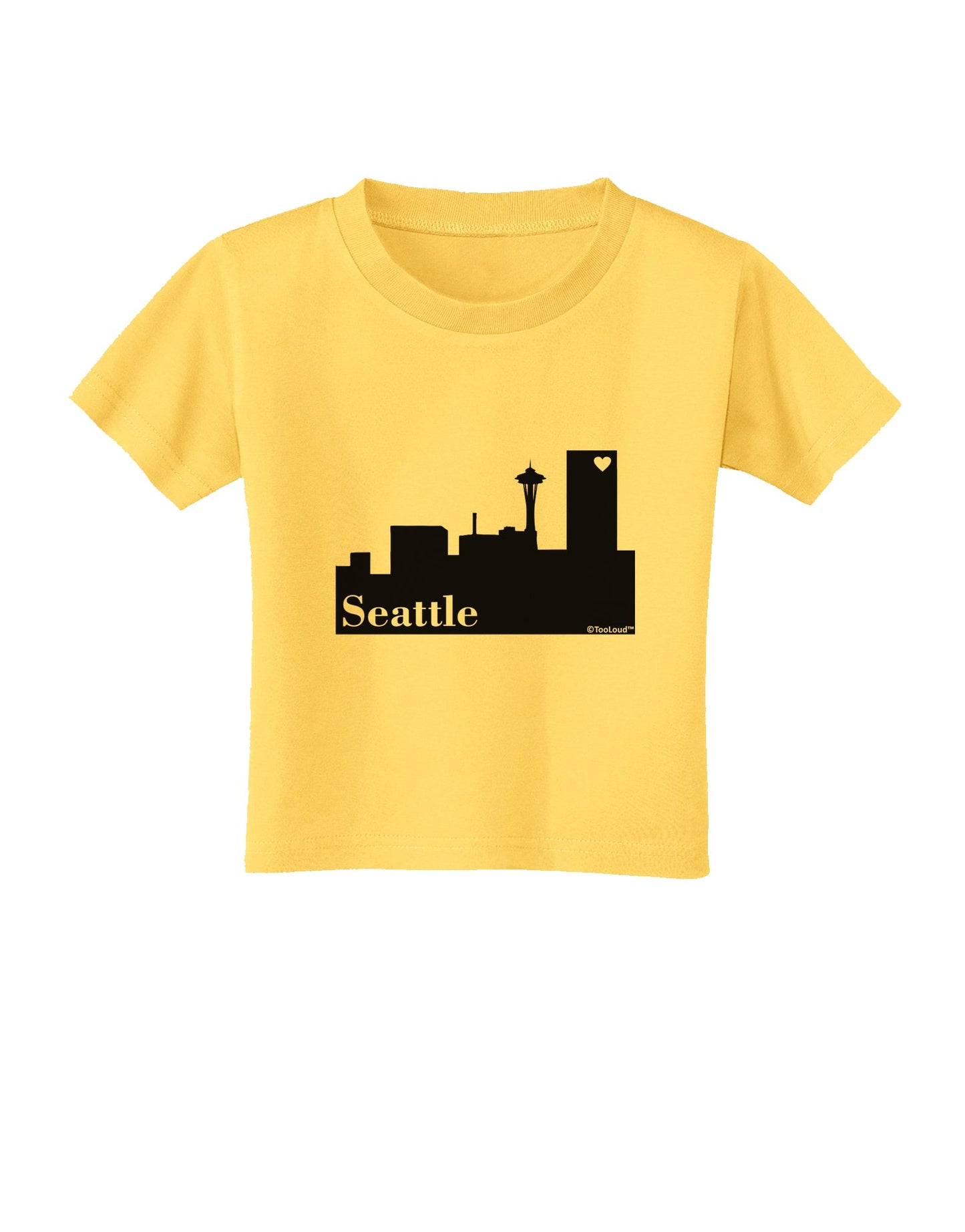 Seattle Skyline with Space Needle Toddler T-Shirt by TooLoud-Toddler T-Shirt-TooLoud-Yellow-2T-Davson Sales