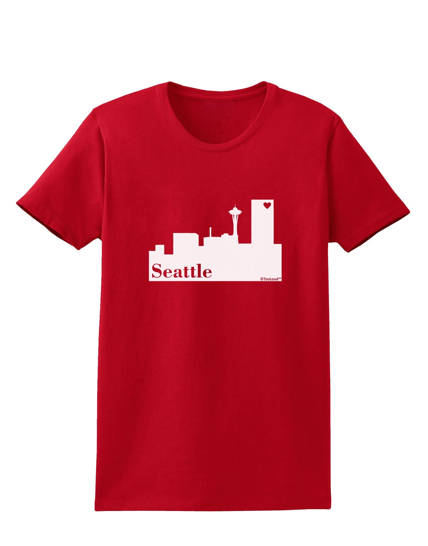 Seattle Skyline with Space Needle Womens Dark T-Shirt by TooLoud-TooLoud-Red-X-Small-Davson Sales