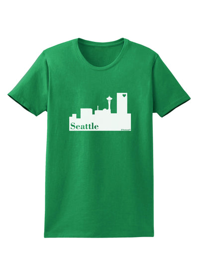 Seattle Skyline with Space Needle Womens Dark T-Shirt by TooLoud-TooLoud-Kelly-Green-X-Small-Davson Sales