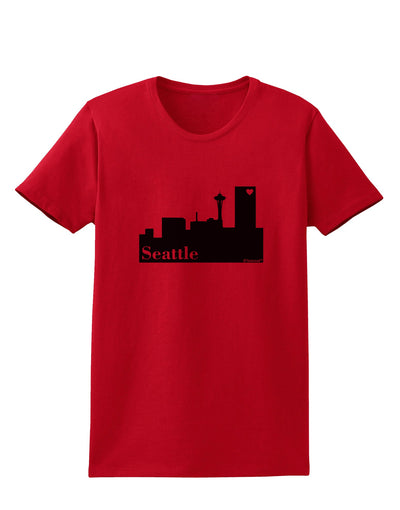 Seattle Skyline with Space Needle Womens T-Shirt by TooLoud-Womens T-Shirt-TooLoud-Red-X-Small-Davson Sales