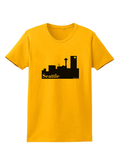 Seattle Skyline with Space Needle Womens T-Shirt by TooLoud-Womens T-Shirt-TooLoud-Gold-X-Small-Davson Sales