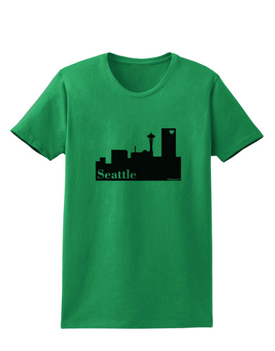 Seattle Skyline with Space Needle Womens T-Shirt by TooLoud-Womens T-Shirt-TooLoud-Kelly-Green-X-Small-Davson Sales