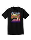 Seattle Washington Sunset Adult Dark T-Shirt-Mens T-Shirt-TooLoud-Black-Small-Davson Sales