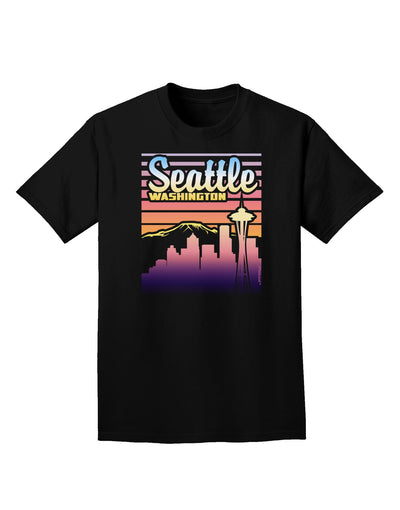 Seattle Washington Sunset Adult Dark T-Shirt-Mens T-Shirt-TooLoud-Black-Small-Davson Sales