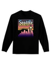 Seattle Washington Sunset Adult Long Sleeve Dark T-Shirt-TooLoud-Black-Small-Davson Sales