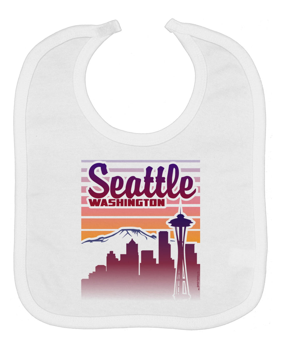 Seattle Washington Sunset Baby Bib