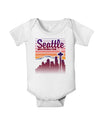 Seattle Washington Sunset Baby Romper Bodysuit-Baby Romper-TooLoud-White-06-Months-Davson Sales