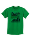 Seattle Washington Sunset Childrens T-Shirt-Childrens T-Shirt-TooLoud-Kelly-Green-X-Small-Davson Sales