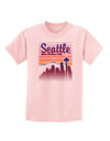 Seattle Washington Sunset Childrens T-Shirt-Childrens T-Shirt-TooLoud-PalePink-X-Small-Davson Sales