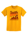 Seattle Washington Sunset Childrens T-Shirt-Childrens T-Shirt-TooLoud-Gold-X-Small-Davson Sales