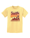 Seattle Washington Sunset Childrens T-Shirt-Childrens T-Shirt-TooLoud-Daffodil-Yellow-X-Small-Davson Sales