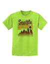 Seattle Washington Sunset Childrens T-Shirt-Childrens T-Shirt-TooLoud-Lime-Green-X-Small-Davson Sales