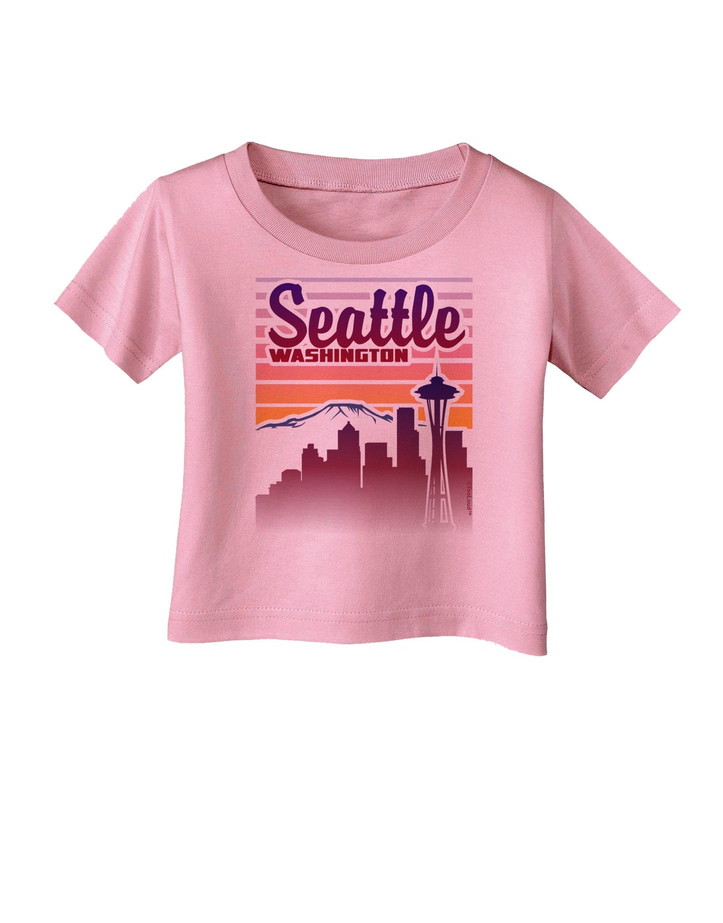 Seattle Washington Sunset Infant T-Shirt-Infant T-Shirt-TooLoud-Candy-Pink-06-Months-Davson Sales