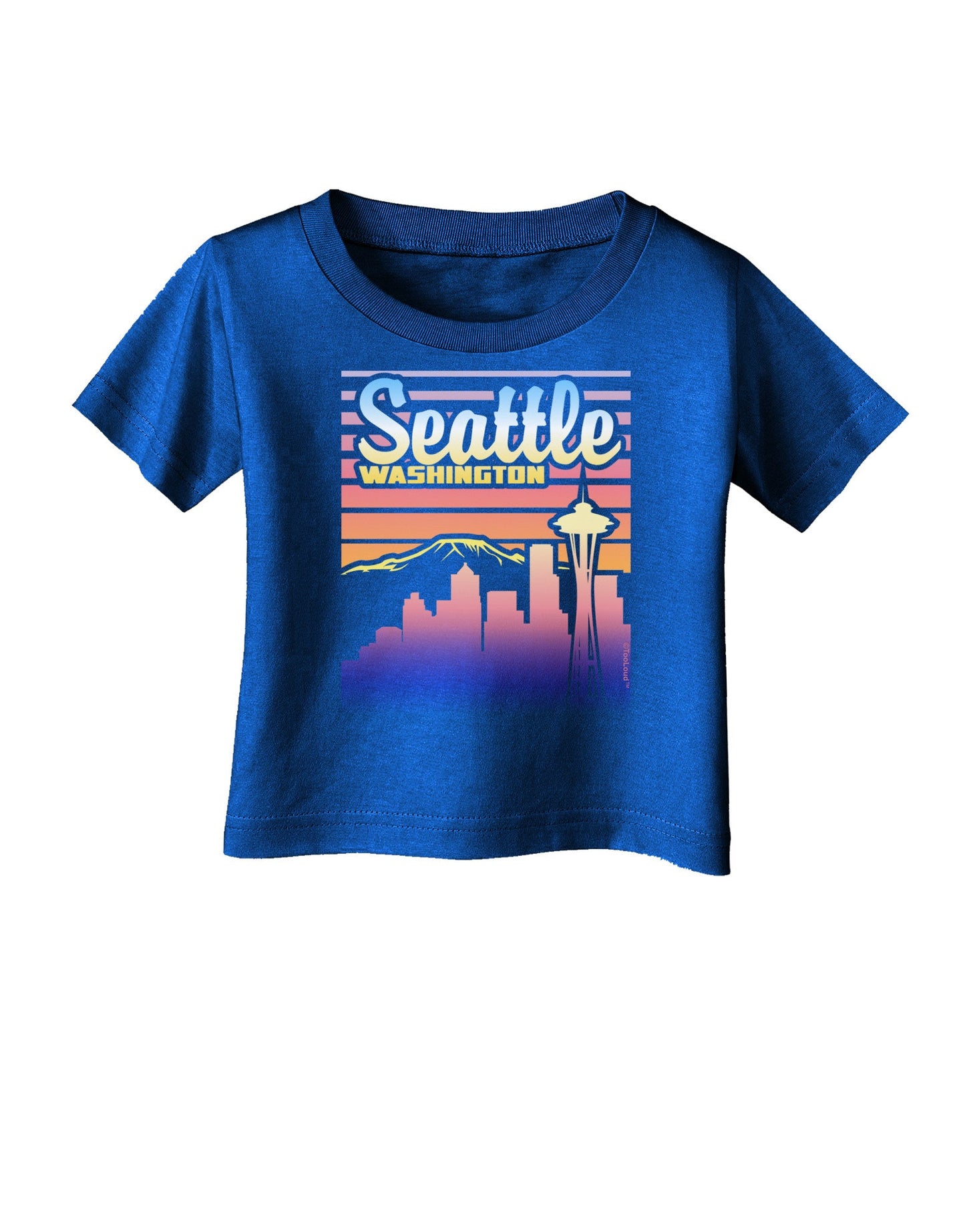 Seattle Washington Sunset Infant T-Shirt Dark-Infant T-Shirt-TooLoud-Royal-Blue-06-Months-Davson Sales