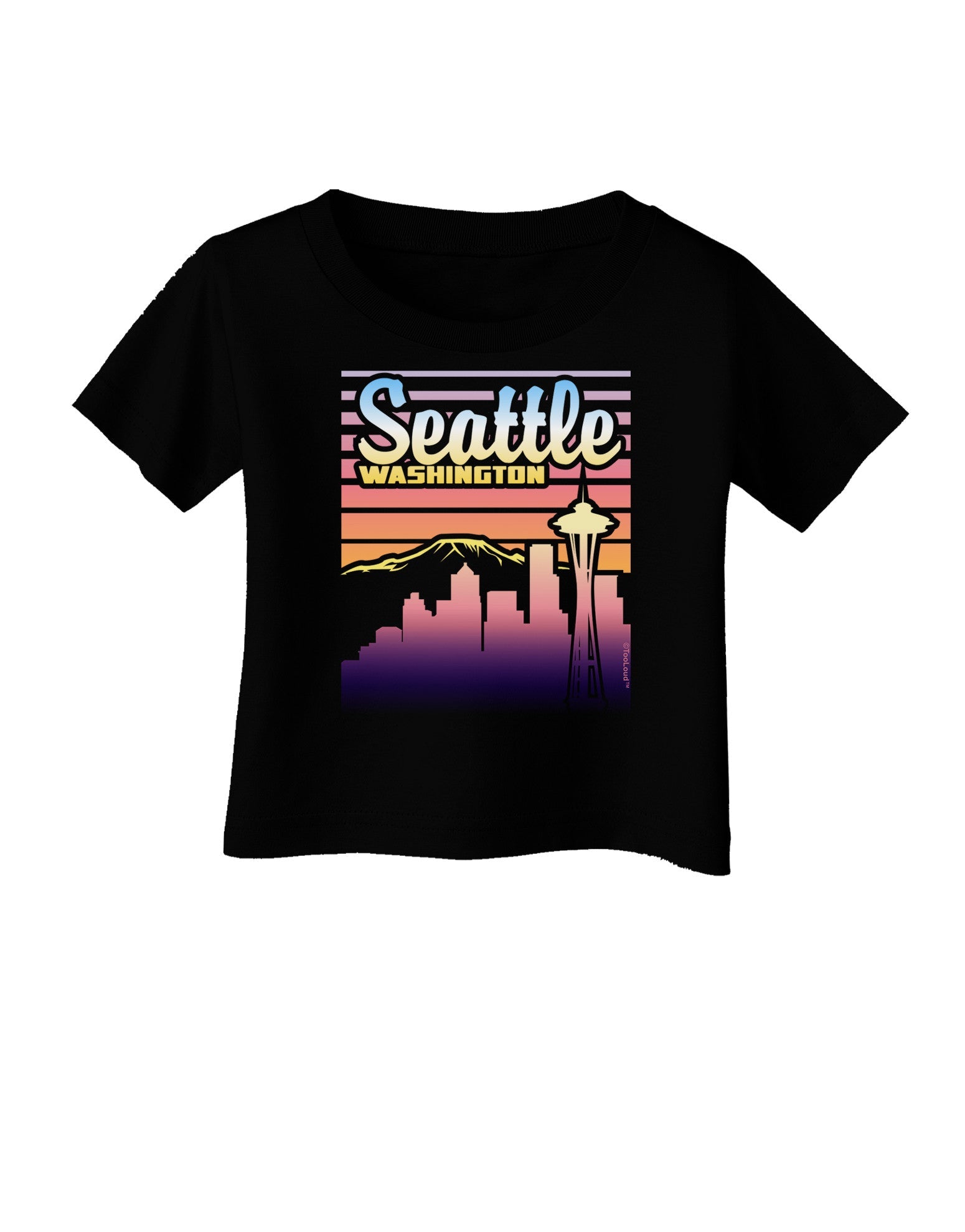 Seattle Washington Sunset Infant T-Shirt Dark-Infant T-Shirt-TooLoud-Black-06-Months-Davson Sales