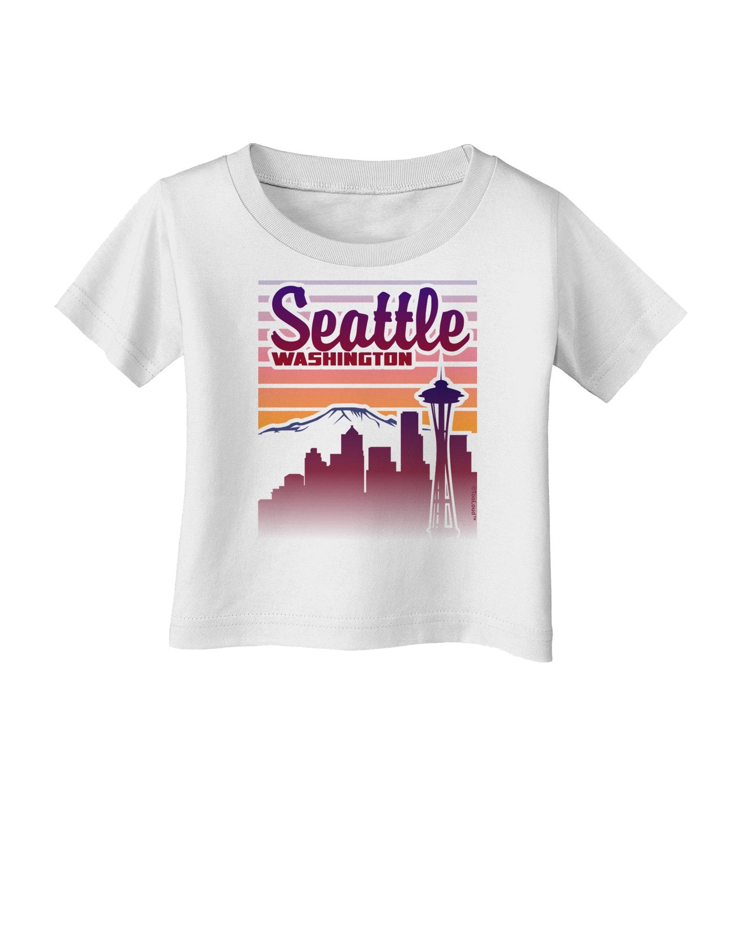 Seattle Washington Sunset Infant T-Shirt-Infant T-Shirt-TooLoud-White-06-Months-Davson Sales