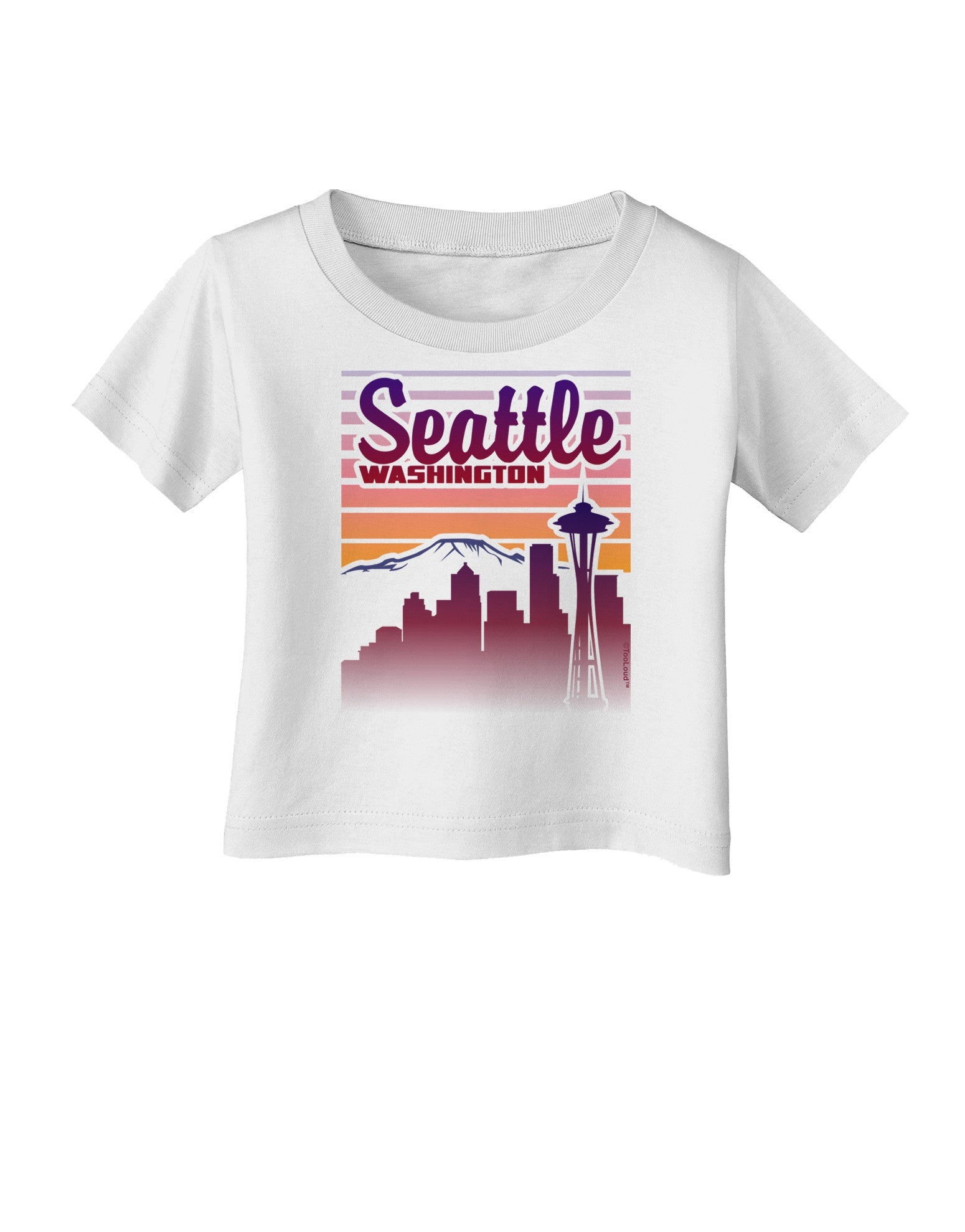 Seattle Washington Sunset Infant T-Shirt-Infant T-Shirt-TooLoud-White-06-Months-Davson Sales