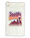 Seattle Washington Sunset Micro Terry Gromet Golf Towel 16 x 25 inch-Golf Towel-TooLoud-White-Davson Sales