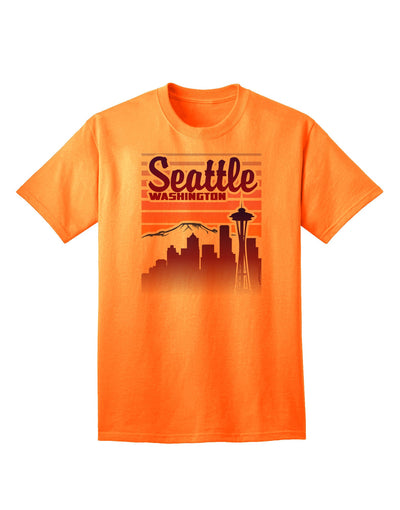 Seattle Washington Sunset - Premium Adult T-Shirt Collection-Mens T-shirts-TooLoud-Neon-Orange-Small-Davson Sales