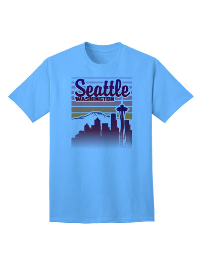 Seattle Washington Sunset - Premium Adult T-Shirt Collection-Mens T-shirts-TooLoud-Aquatic-Blue-Small-Davson Sales