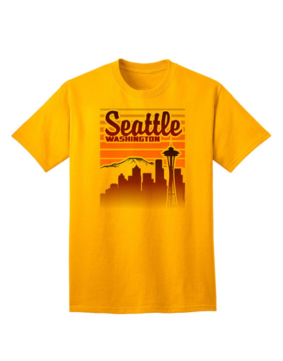 Seattle Washington Sunset - Premium Adult T-Shirt Collection-Mens T-shirts-TooLoud-Gold-Small-Davson Sales