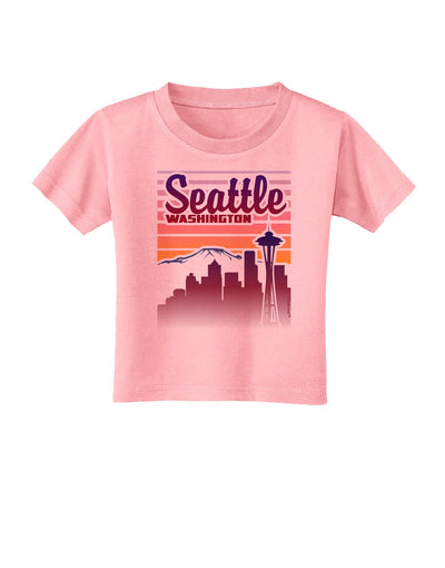 Seattle Washington Sunset Toddler T-Shirt-Toddler T-Shirt-TooLoud-Candy-Pink-2T-Davson Sales