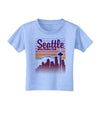 Seattle Washington Sunset Toddler T-Shirt-Toddler T-Shirt-TooLoud-Aquatic-Blue-2T-Davson Sales