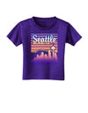 Seattle Washington Sunset Toddler T-Shirt Dark-Toddler T-Shirt-TooLoud-Purple-2T-Davson Sales