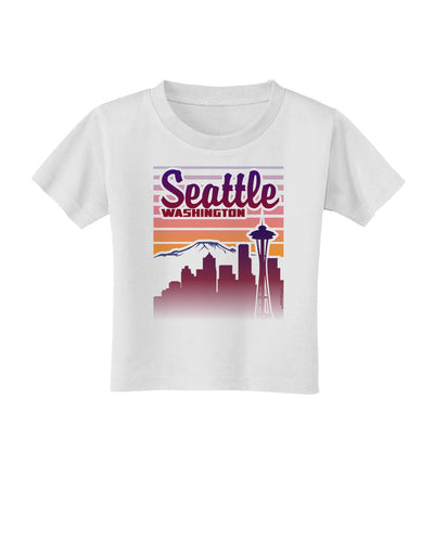 Seattle Washington Sunset Toddler T-Shirt-Toddler T-Shirt-TooLoud-White-2T-Davson Sales