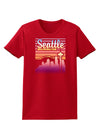 Seattle Washington Sunset Womens Dark T-Shirt-TooLoud-Red-X-Small-Davson Sales