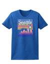 Seattle Washington Sunset Womens Dark T-Shirt-TooLoud-Royal-Blue-X-Small-Davson Sales