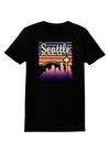 Seattle Washington Sunset Womens Dark T-Shirt-TooLoud-Black-X-Small-Davson Sales