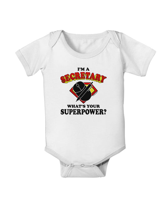Secretary - Superpower Baby Romper Bodysuit-Baby Romper-TooLoud-White-06-Months-Davson Sales