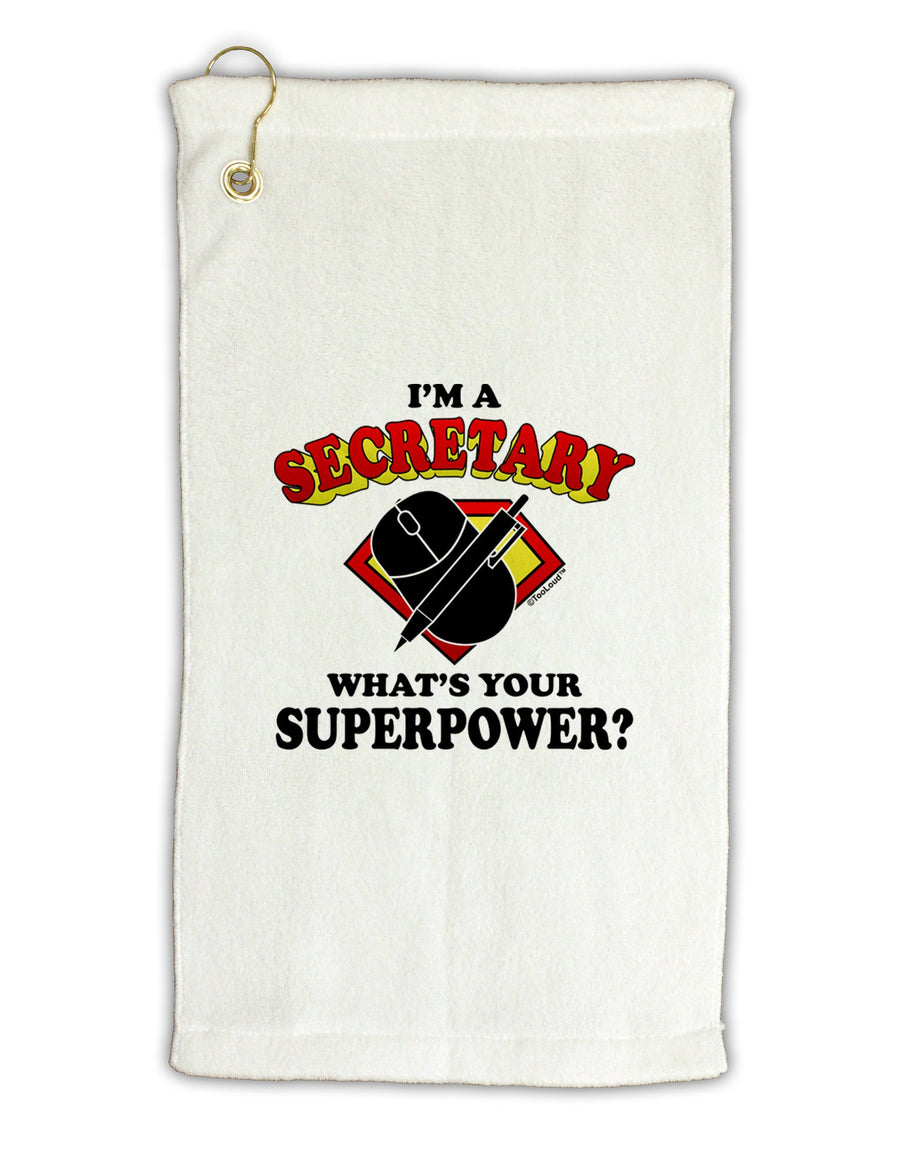 Secretary - Superpower Micro Terry Gromet Golf Towel 16 x 25 inch-Golf Towel-TooLoud-White-Davson Sales