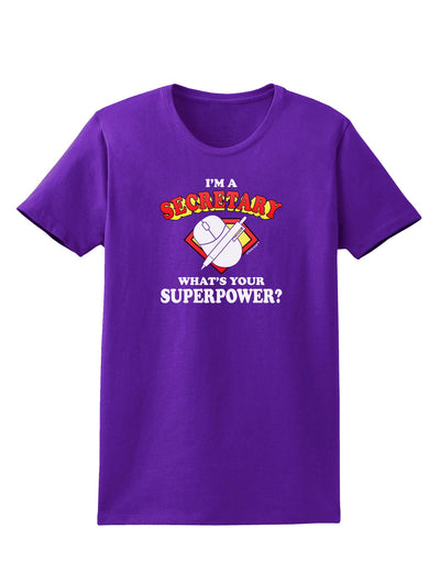 Secretary - Superpower Womens Dark T-Shirt-TooLoud-Purple-X-Small-Davson Sales