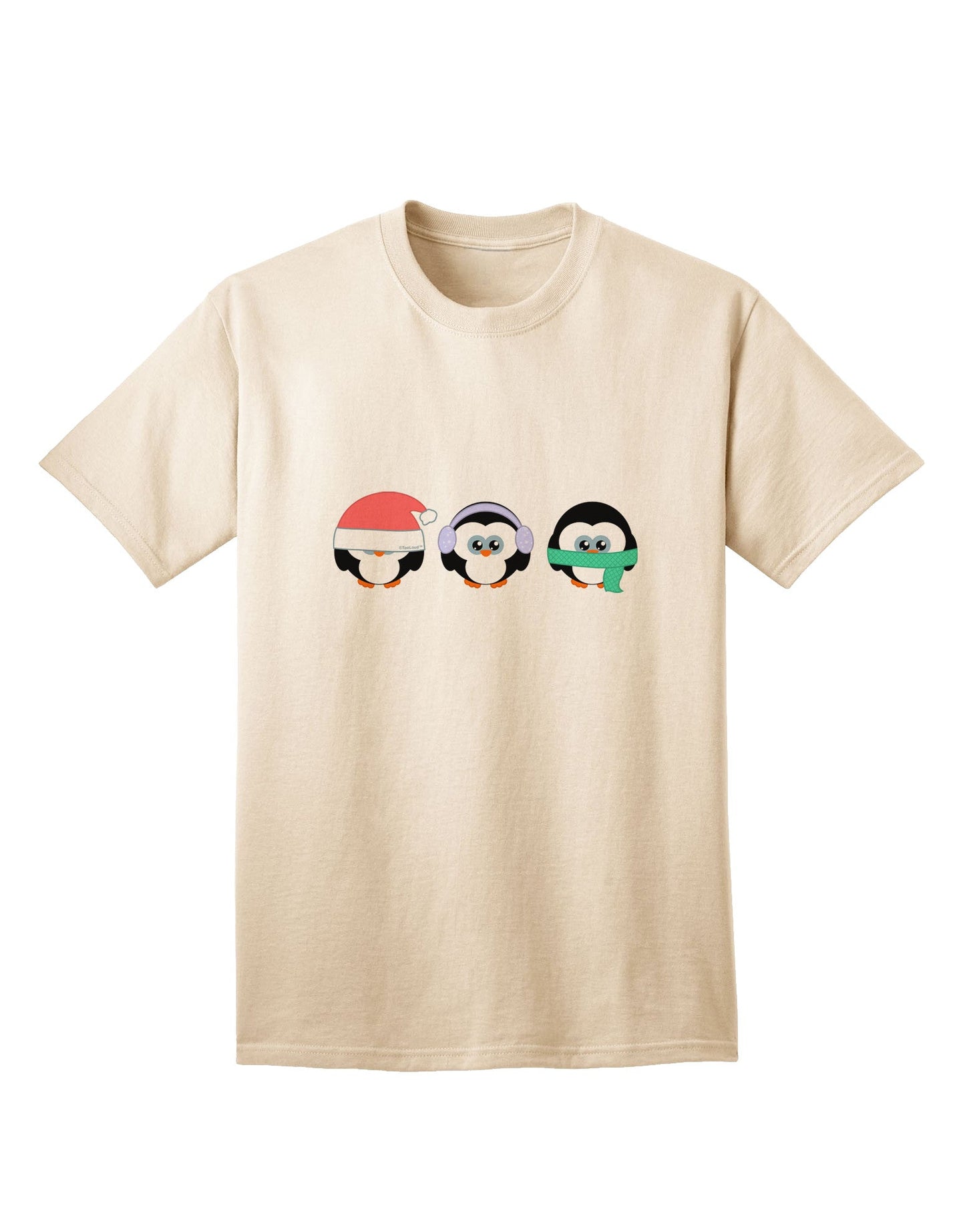 See No Evil, Hear No Evil, Speak No Evil Christmas Penguins - Premium Adult T-Shirt Collection-Mens T-shirts-TooLoud-Natural-Small-Davson Sales