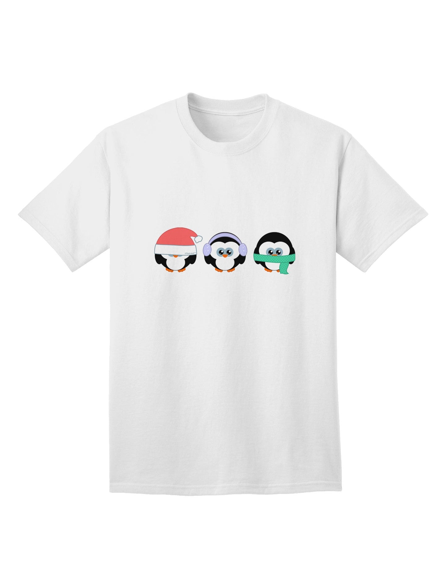 See No Evil, Hear No Evil, Speak No Evil Christmas Penguins - Premium Adult T-Shirt Collection-Mens T-shirts-TooLoud-White-Small-Davson Sales