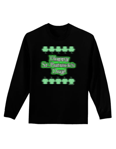 Seeing Double St. Patrick's Day Adult Long Sleeve Dark T-Shirt-TooLoud-Black-Small-Davson Sales