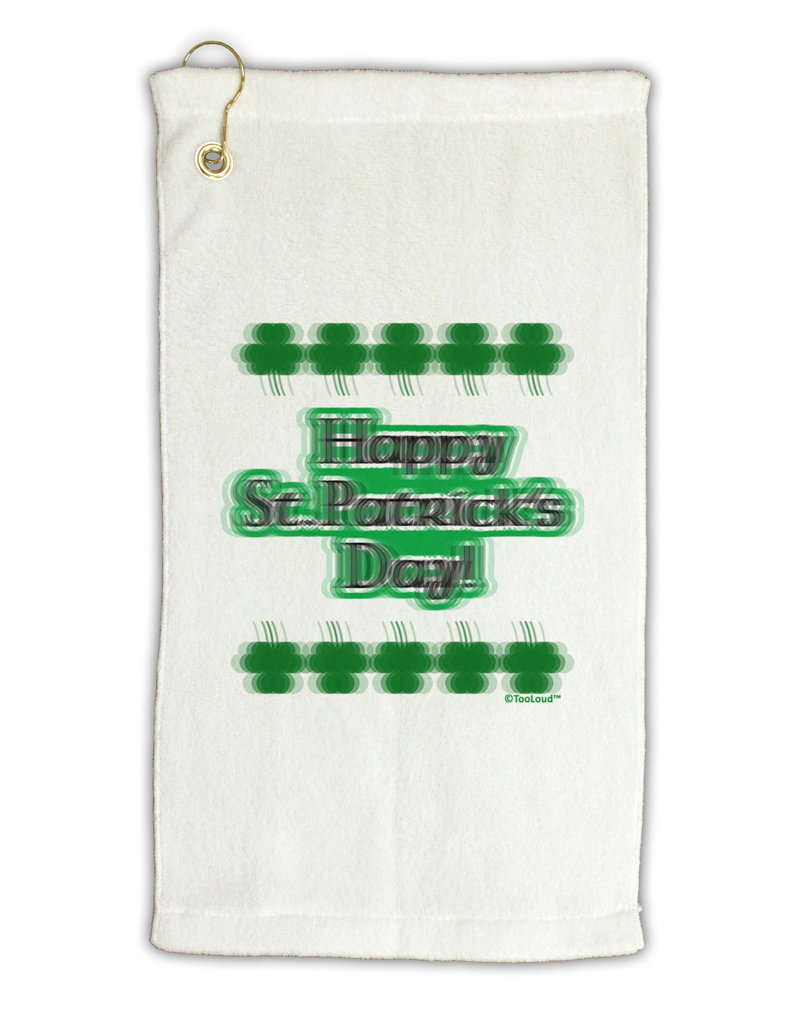 Seeing Double St. Patrick's Day Micro Terry Gromet Golf Towel 16 x 25 inch-Golf Towel-TooLoud-White-Davson Sales