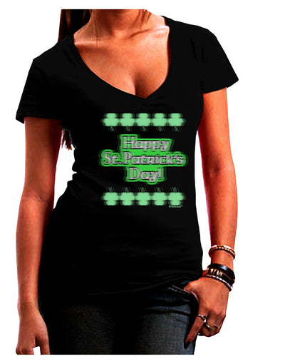 Seeing Double St. Patrick's Day Womens V-Neck Dark T-Shirt-Womens V-Neck T-Shirts-TooLoud-Black-Juniors Fitted Small-Davson Sales