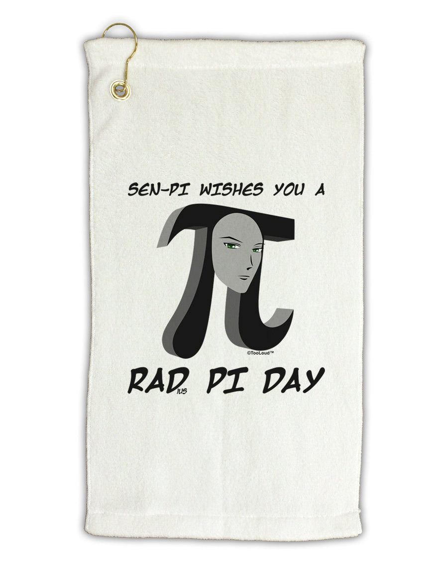 Sen-Pi Wishes You a Rad Pi Day Micro Terry Gromet Golf Towel 16 x 25 inch-Golf Towel-TooLoud-White-Davson Sales