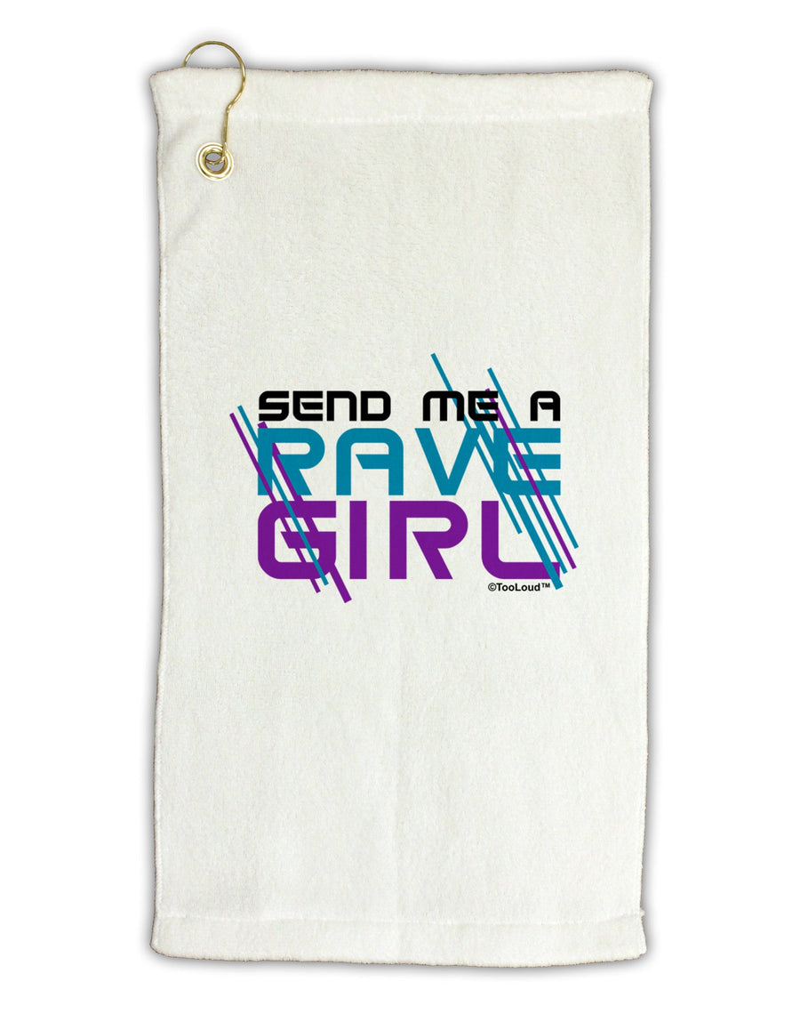 Send Me A Rave Girl Micro Terry Gromet Golf Towel 16 x 25 inch-Golf Towel-TooLoud-White-Davson Sales