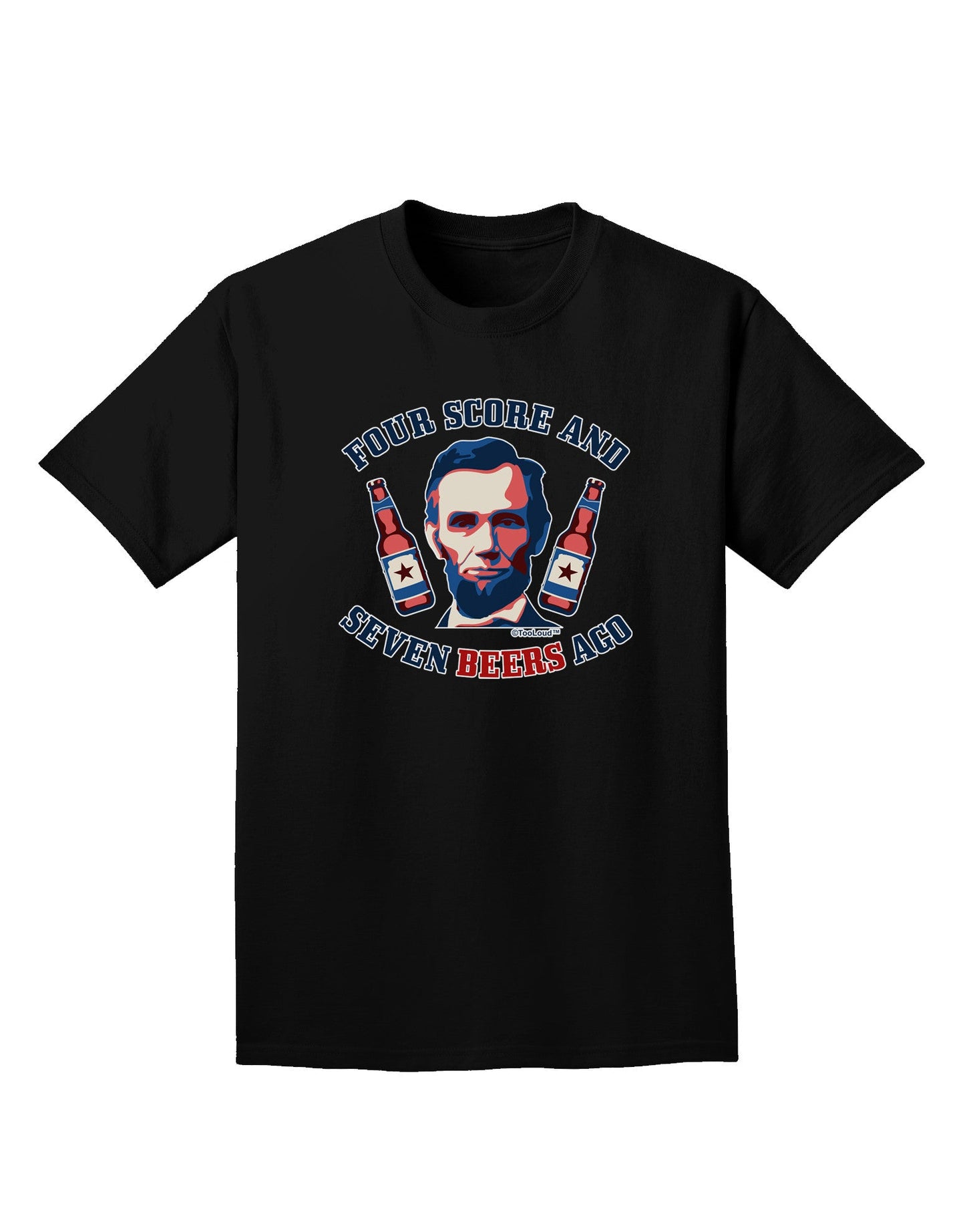Seven Beers Ago - Lincoln Adult Dark T-Shirt-Mens T-Shirt-TooLoud-Black-Small-Davson Sales