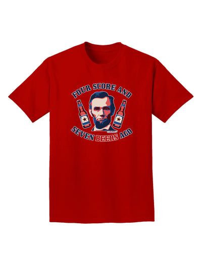 Seven Beers Ago - Lincoln Adult Dark T-Shirt-Mens T-Shirt-TooLoud-Red-Small-Davson Sales