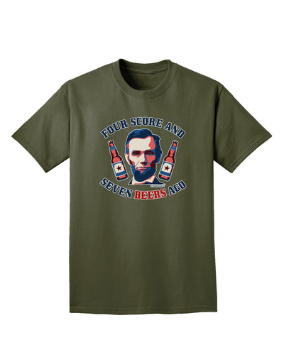 Seven Beers Ago - Lincoln Adult Dark T-Shirt-Mens T-Shirt-TooLoud-Military-Green-Small-Davson Sales