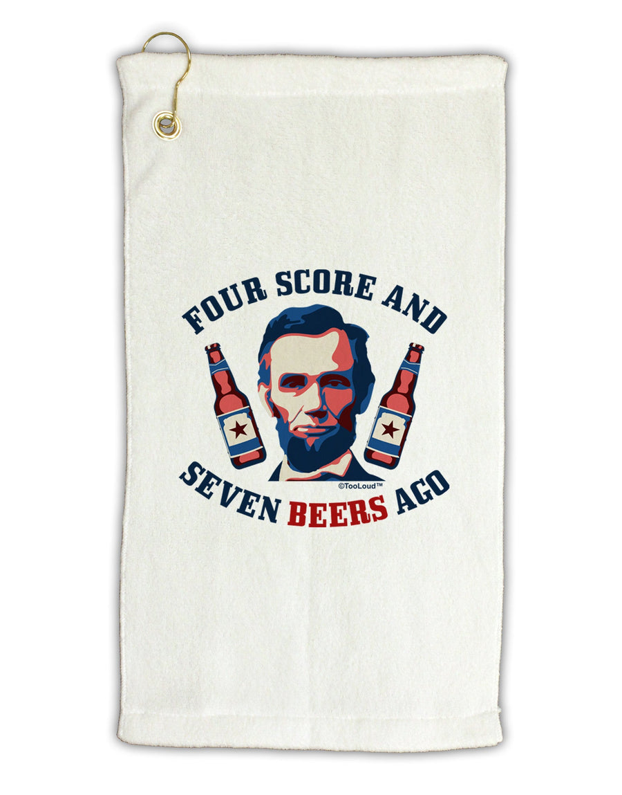 Seven Beers Ago - Lincoln Micro Terry Gromet Golf Towel 16 x 25 inch-Golf Towel-TooLoud-White-Davson Sales