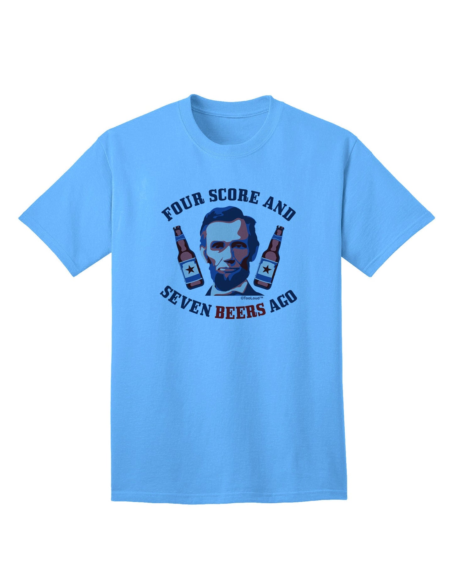 Seven Beers Ago - Premium Lincoln Adult T-Shirt Collection-Mens T-shirts-TooLoud-Aquatic-Blue-Small-Davson Sales