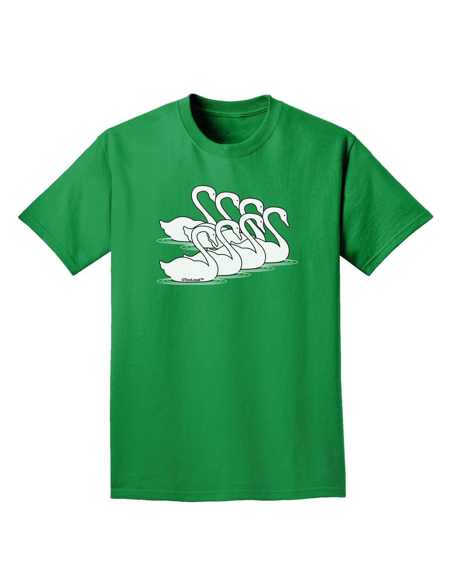 Seven Swans A Swimming Adult Dark T-Shirt-Mens T-Shirt-TooLoud-Kelly-Green-Small-Davson Sales